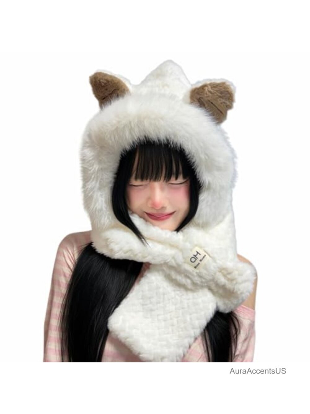 Thickened Faux Mink Fur Warm Beret Hat Adjustable Winter Mongolian Style
